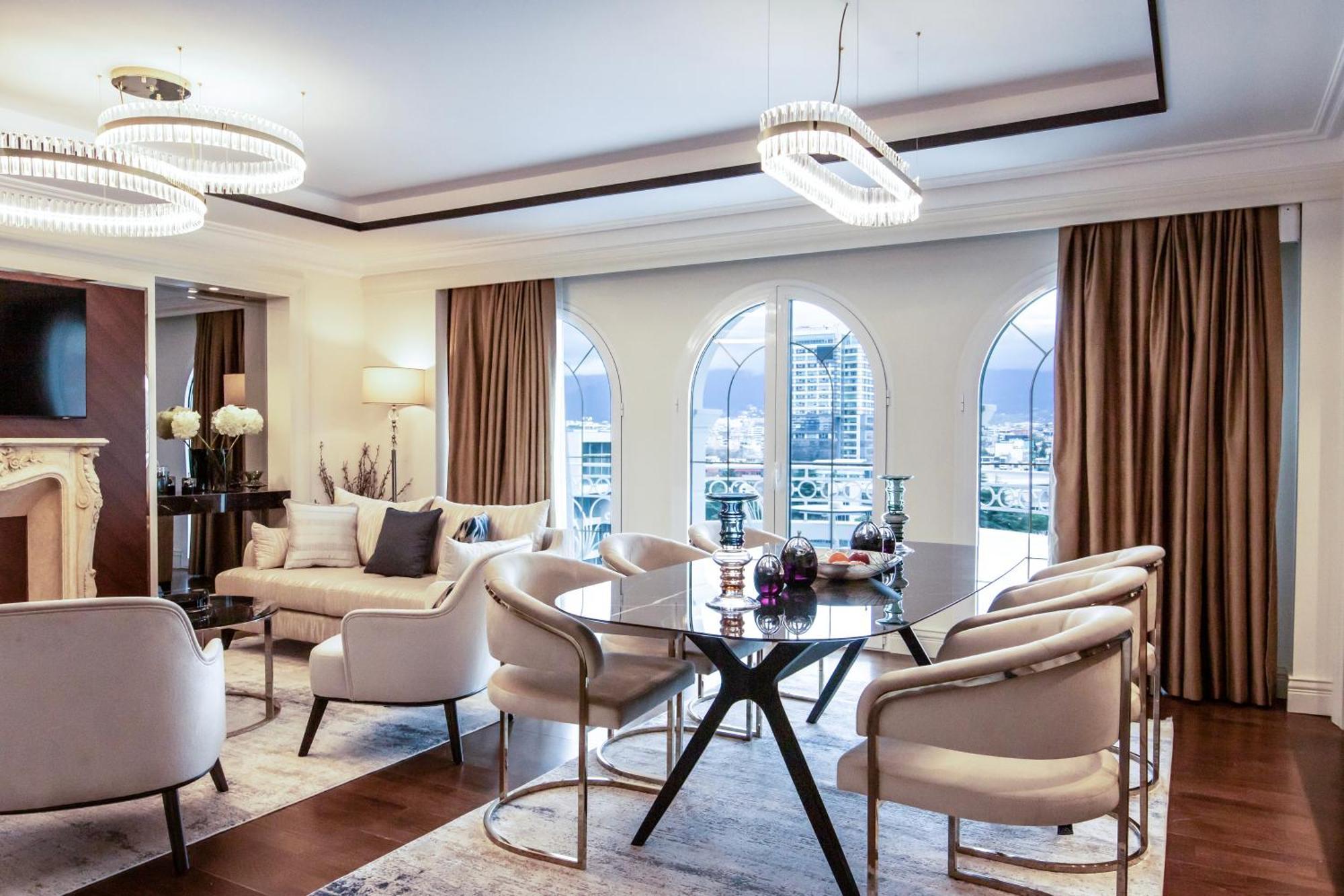Xheko Imperial Luxury Hotel & Spa 티라나 외부 사진 The interior of a suite at the Mandarin Oriental, Munich